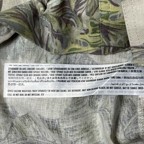 Disney World Mens XL Green Linen Blend Leaf Button Up Shirt Spirit Jersey Parks - Picture 11 of 15